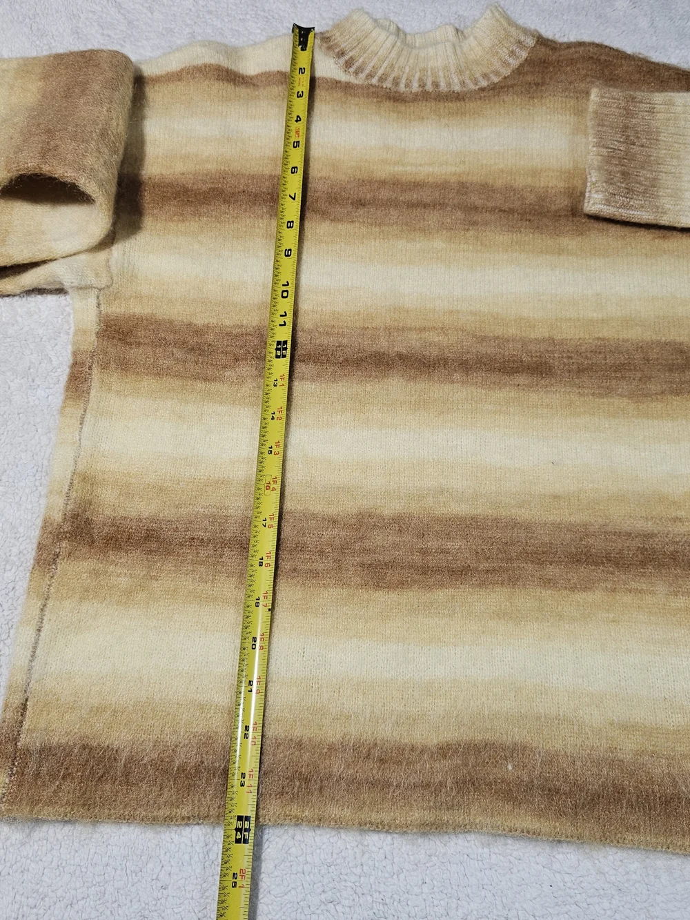 Acne Studio Sweater Size XS Ombré Stripe Mohair Wool Yellow Brown Butterscotch